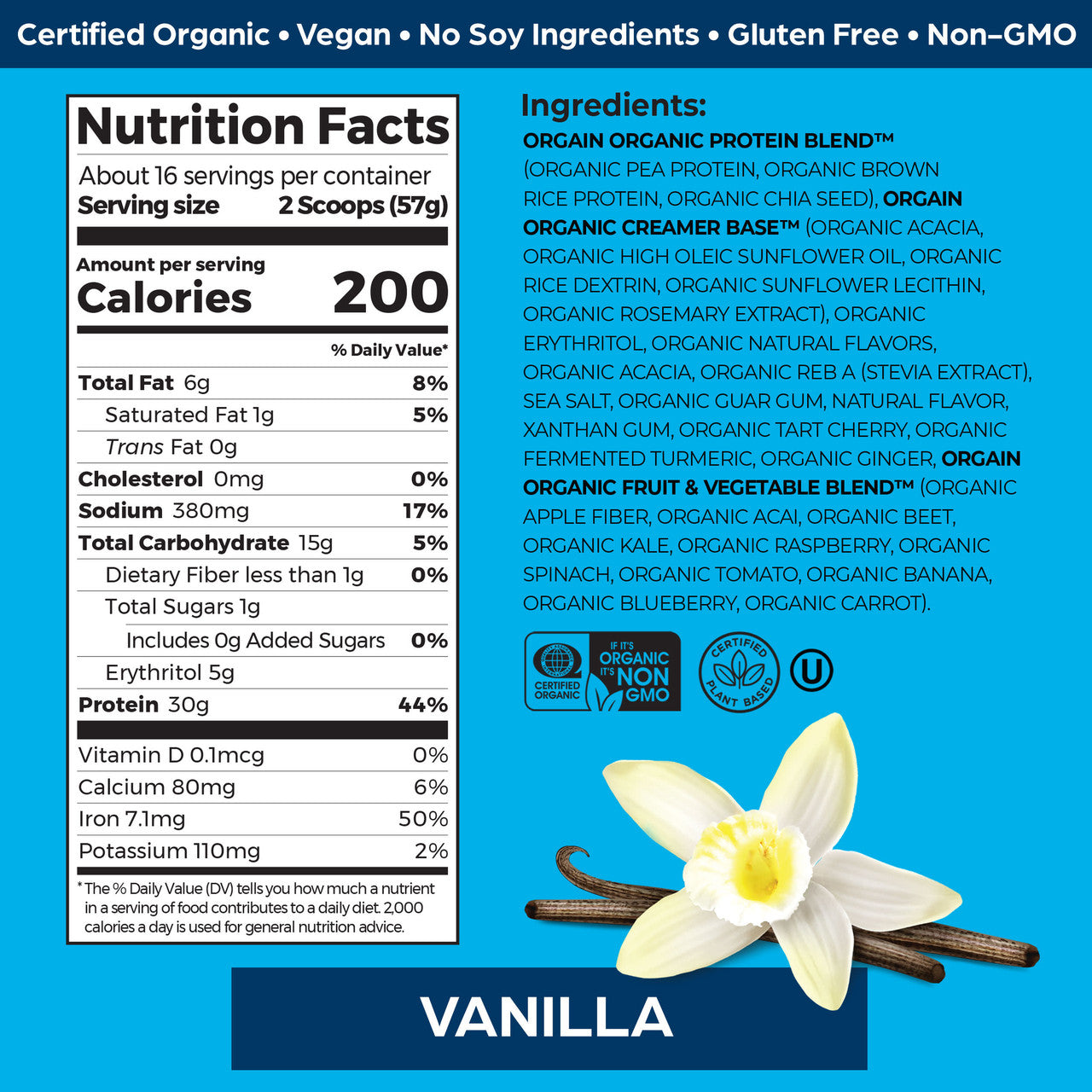OG2 ORGAIN PRTN PWDR VAN ( 1 X 2.01 LB )